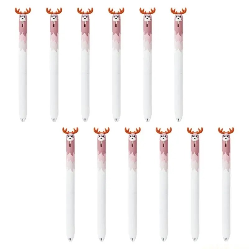 12Pcs Retractable Gel Pen 0.5mm Tip For Classrooms Business Clicks Type Gel Pen Quick-Drying Roller Ball Pen Set