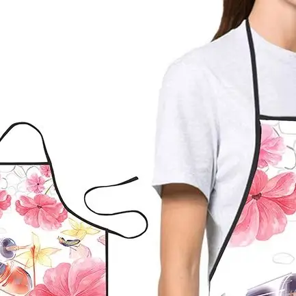 Nail Polish Printing Beauty Kitchen Women Apron Household Cleaning Pinafore Salon Home Cooking Baking Manicure Work Clothes