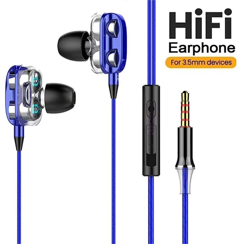 In Ear Stereo Headset Heavy Bass Sound For iPhone Xiaomi Huawei Android Noise Canceling Design Running Gaming Audio Accessories
