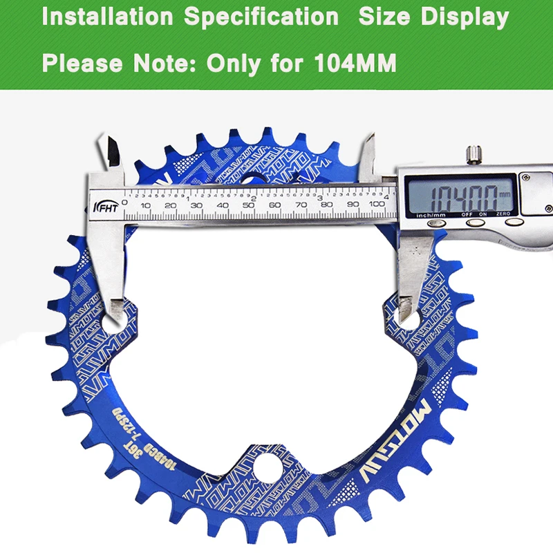 MOTSUV-platos y bielas ovalados para bicicleta de montaña, piezas de placa de diente único 104 BCD, 104BCD, 32T, 34T, 36T y 38T