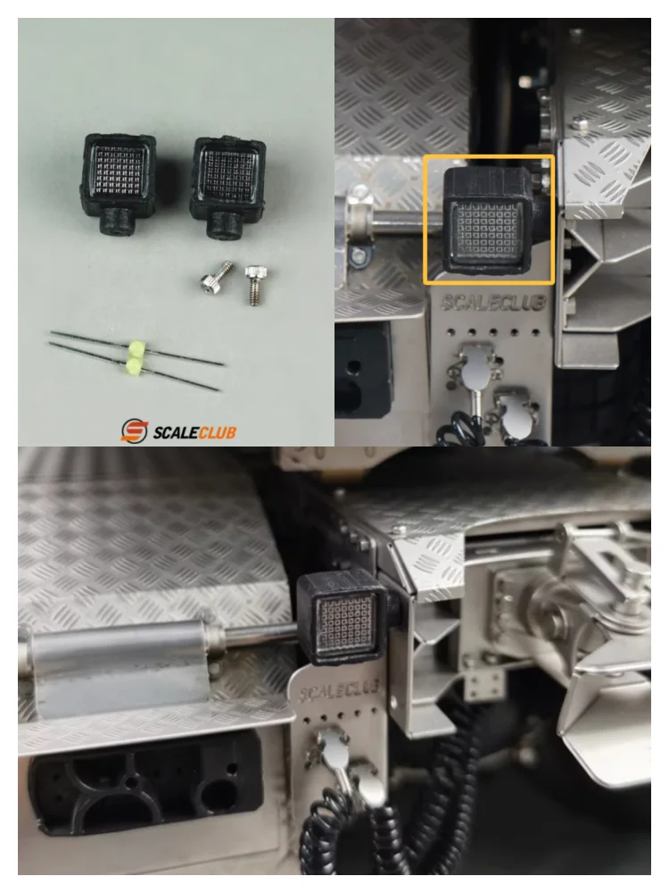 Scaleclub Model For 1/14 Trailer 1/10 Off-Road Climbing Car Small Square Light Led Spotlight Fh16 Truck Rc Accessories