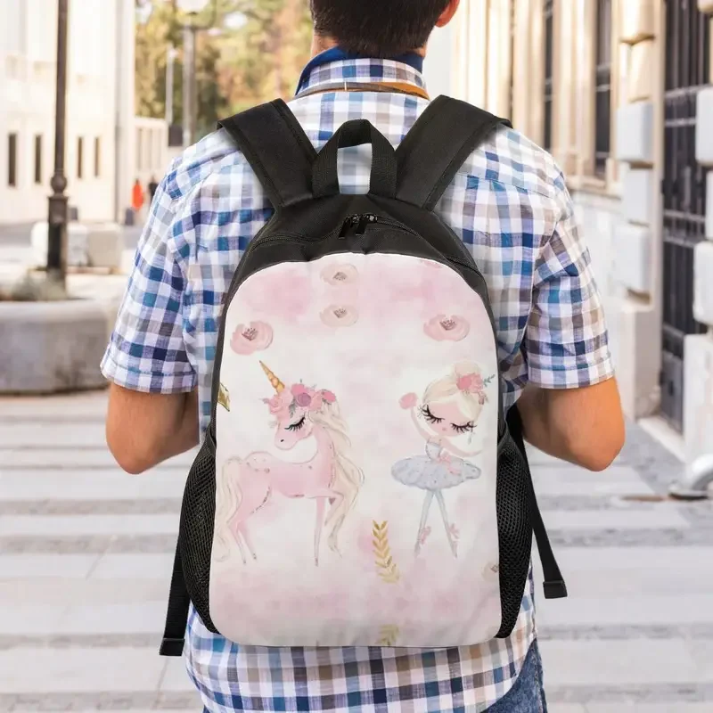 Mochilas de Arte de Ballet para hombres y mujeres, resistente al agua, bolsa de bailarina de Escuela Universitaria, bolsa de libros estampada