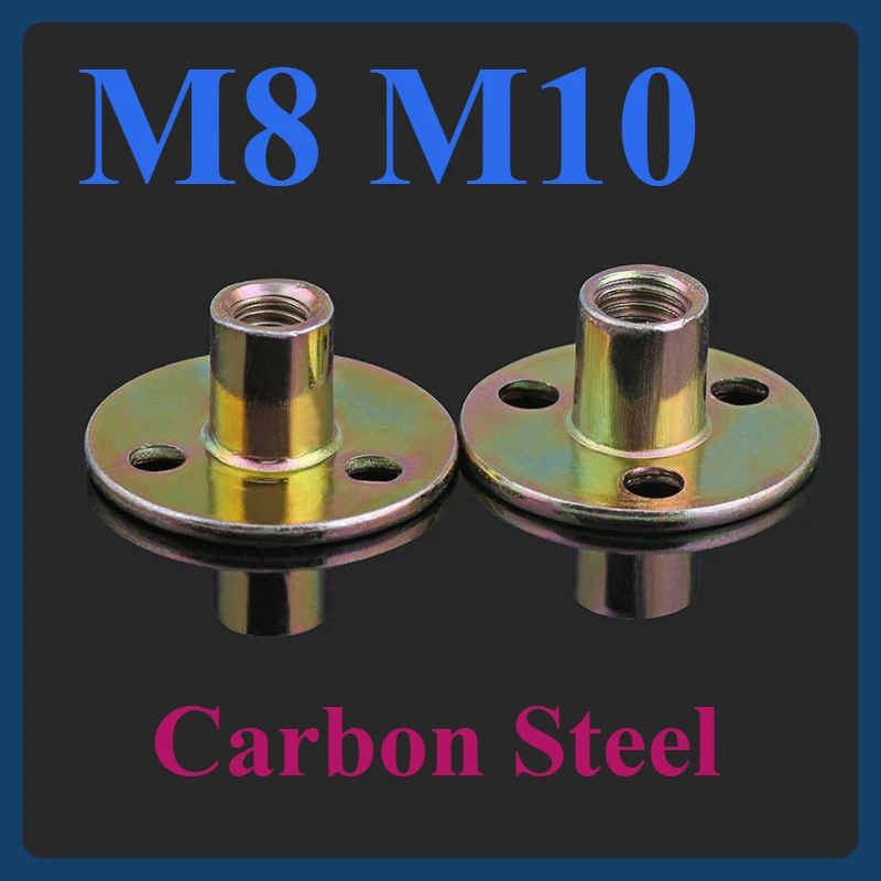 

M8 M10 (5 шт.) Оцинкованные гайки из углеродистой стали Мебельная фанера на контргайке Стопорная гайка для ног дивана Оцинкованная гайка с тремя отверстиями