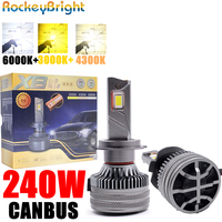 200W 30000LM X8 H7 H1 H11 3color led 9005 HB3 Car LED Headlights Bulb Fog 9006 hb3 9012 Light Car LED Headlamp 4300K+6000K+3000K