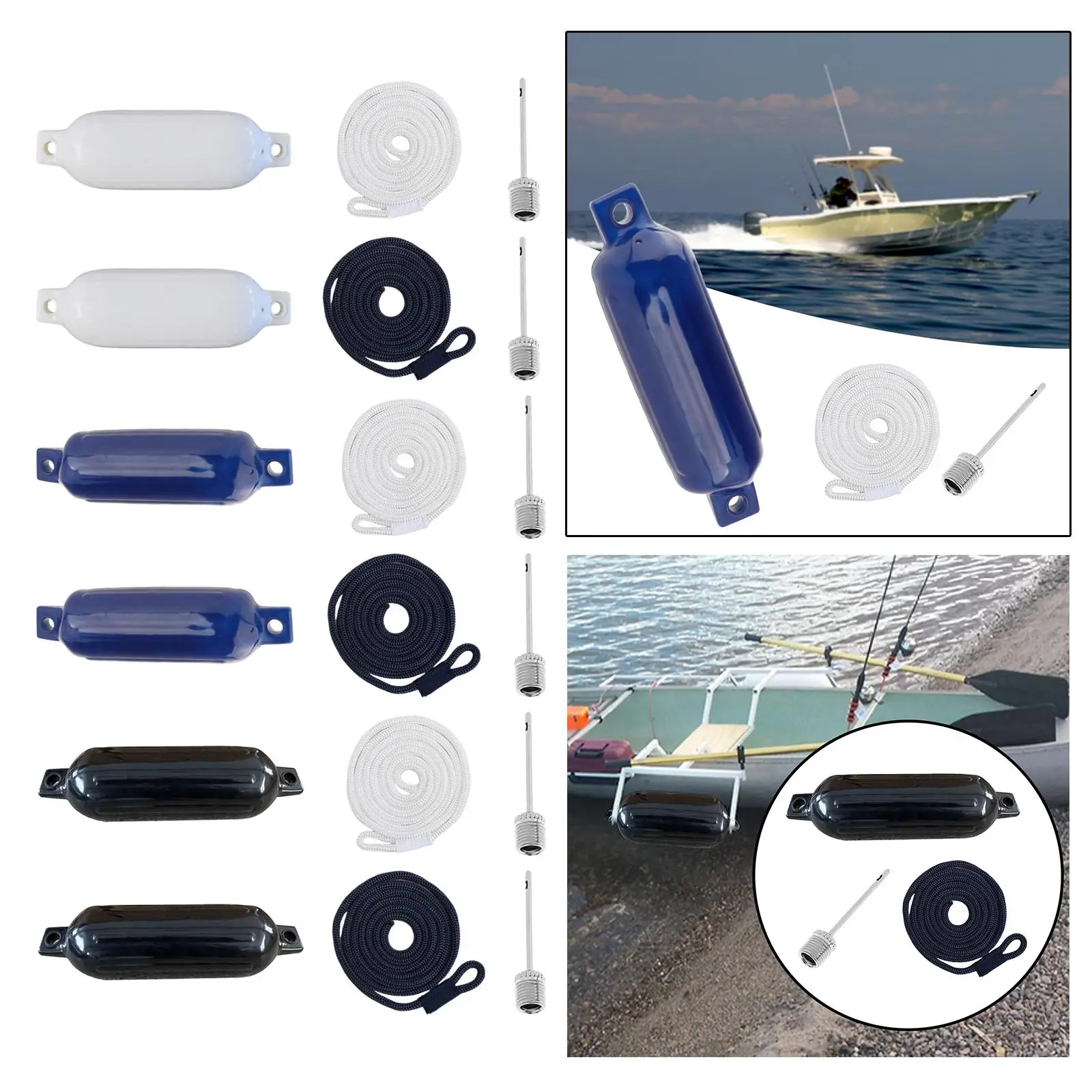 مصدات القوارب البحرية حوض مضلع عيون مزدوجة قارب المصدات 4 "× 16" مرساة العوامة #4