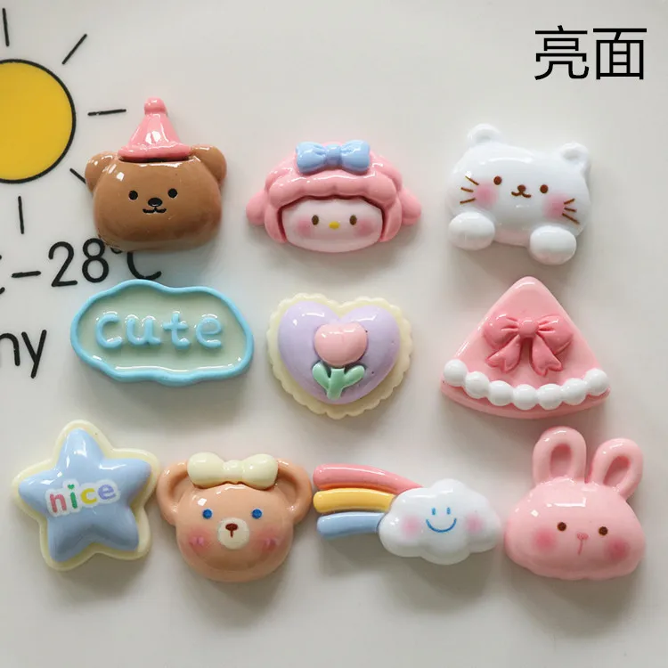 

100pcs Kawaii Resin Miniature Animal Cloud Star Flatback DIY for Phone Case Hairpin Keychain Earrings Scrapbook Accessories