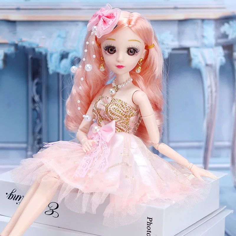 Fashion 36cm BJD Doll With Clothes 26 Joints Princess Clothes Suit Dress Up Will Sing Diy Girl Play House Toy Kids Birthday Gift