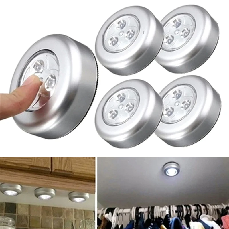 Wardrobe Bedroom Stairs Mini Touch Control Night Light Kitchen Wireless LED Cabinet Light Battery Powered Closet Light