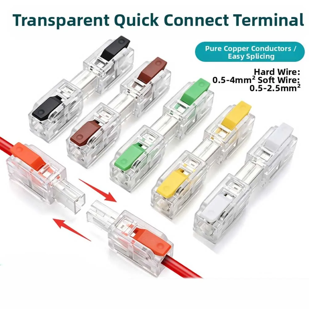 10Pcs Double Wire Plug-in Wire Connectors Reusable Low-voltage Connectors For Sockets Switches LED Light Strips
