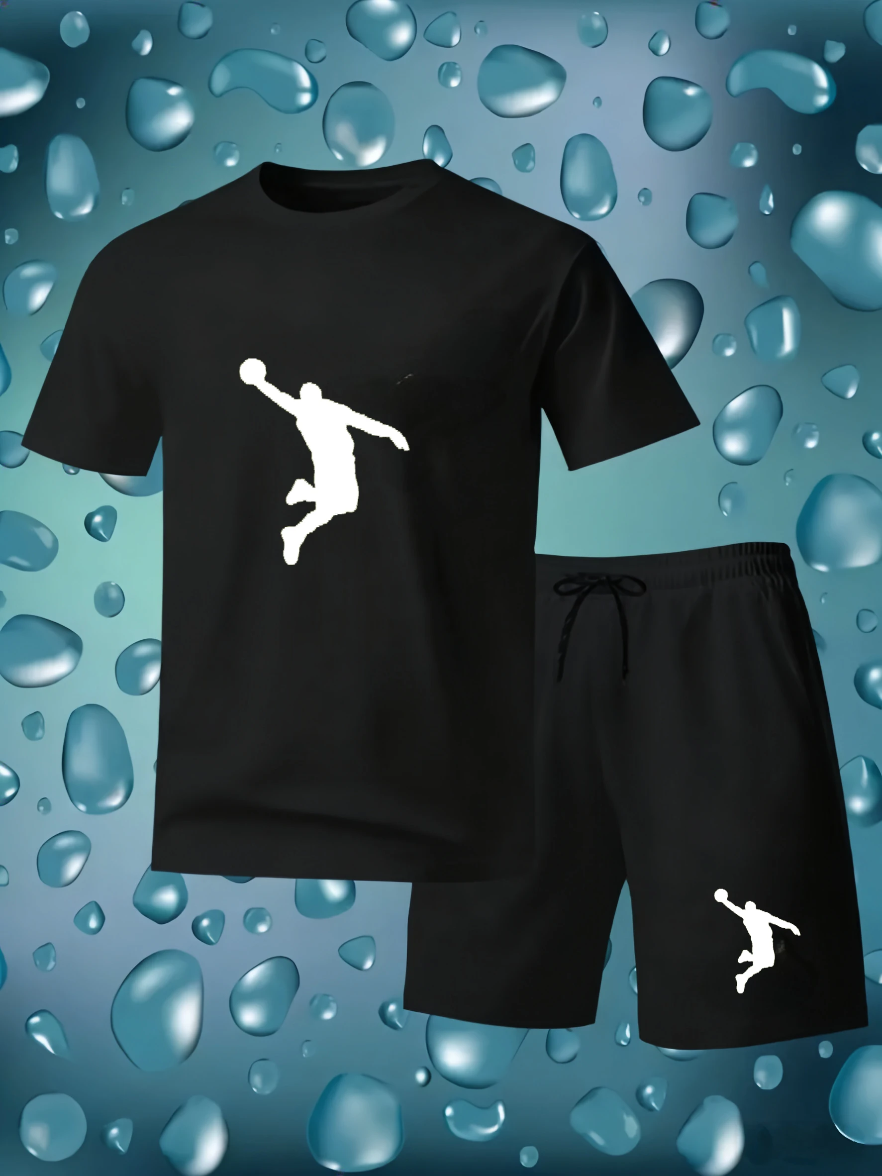 

Men's Summer T-Shirt Set, 2026 Trendy Style, Shorts and Short Sleeve Set, Casual High-Quality Mesh Short Sleeve Set