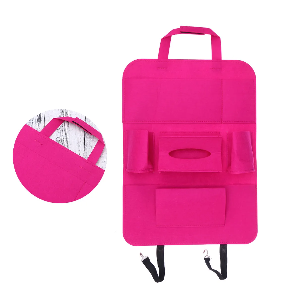 Car Back Seat Storage Bag Large Capacity Felt Organizer Multi Pocket Holder for Magazines Cd Tissue Bottle Car Storage Organizer