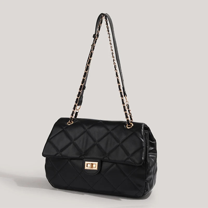 

Сумки с ромбовидным узором, сумки-тоут на цепочке, сумки через плечо, модные сумки для повседневного использования, универсальные и стильные.