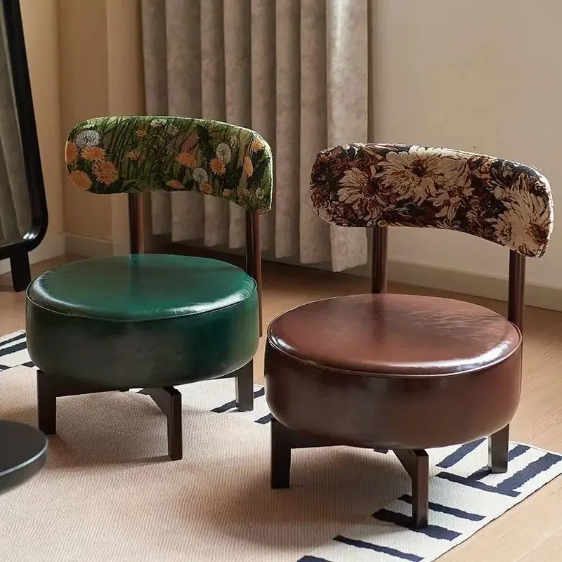 Диван-кресло из цельного дерева для гостиной, вращающееся кресло в стиле ретро, балкон, повседневное кресло со спинкой