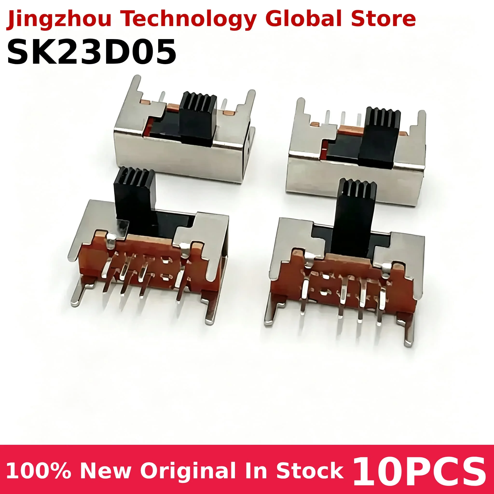10PCS SK23D05 G7 Panel PCB 8 Pin 3 Position 2P3T DP3T Side Knob Slide Switch Straight Foot Switch Handle Toggle Power Switch