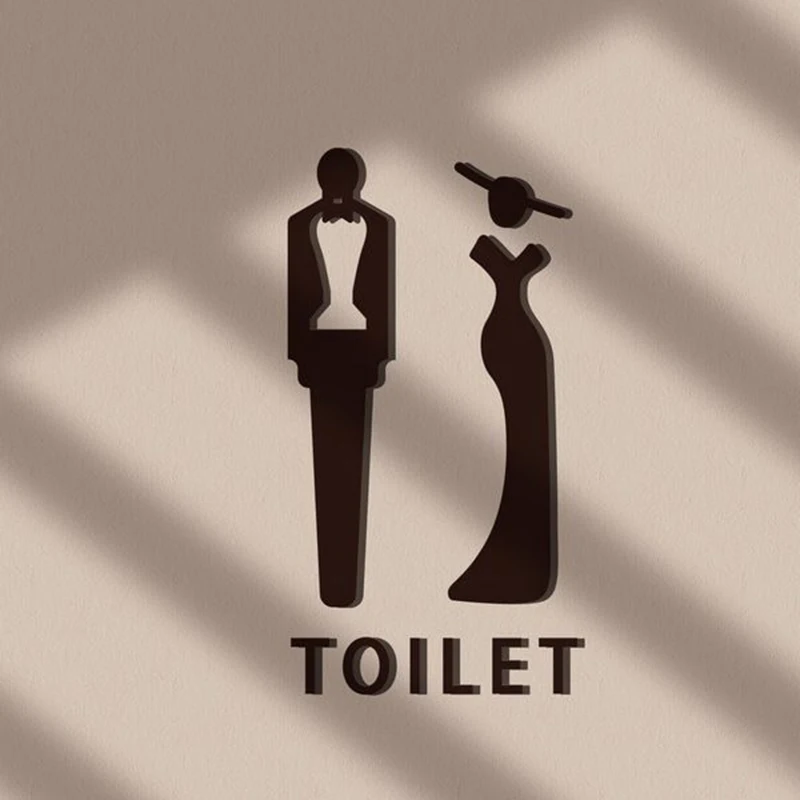 Multi-Style Restroom Signage Toilets Signboard Bathroom Door Plate Acrylic Public Toilet Sign Wholesalesignboardhotel Mall Plate
