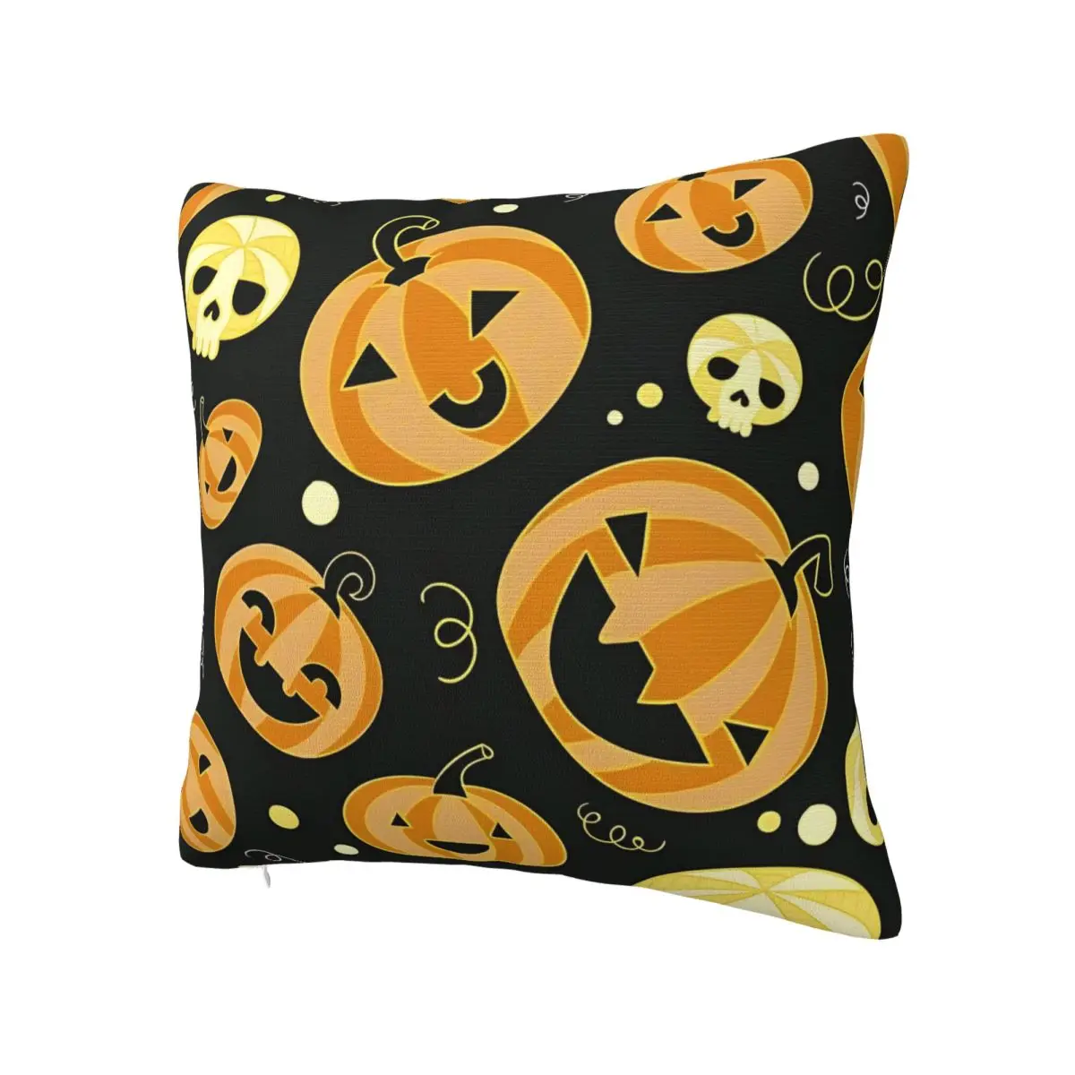 Cute Halloween Pumpkim Skull Pillowcase Soft Polyester Cushion Cover Decoration Throw Pillow Case Cover Living Room Square 40X40