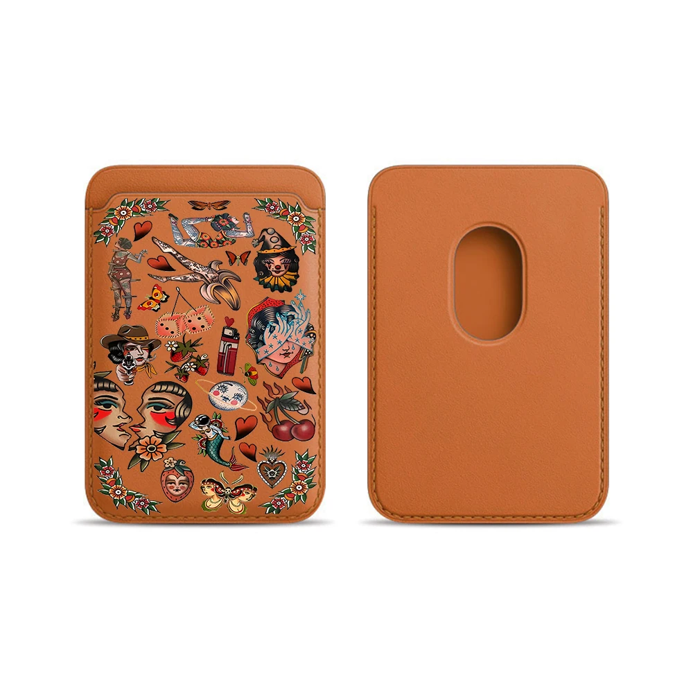 Retro Cowgirl INS Leder-Kartenetui Handyhülle Kartenhalter Geeignet für alle iPhone-Hüllen Magsafe Magnetische Karten-Handy-Rückentasche – Detail 11