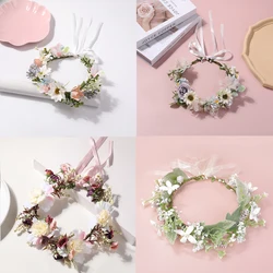 Forest style simple and fresh floral wreath, fairy like bride headwear, flower ring, flower photo, wedding dress, hair accessori