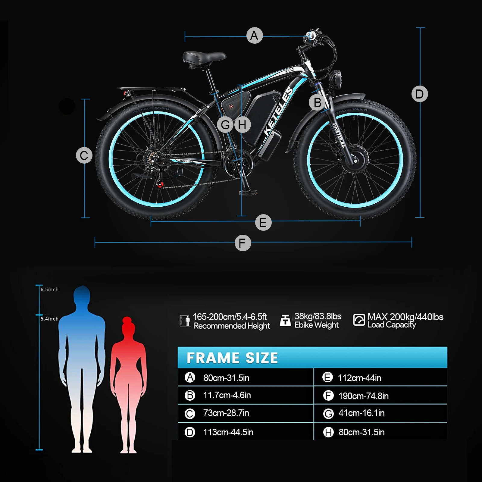 K800 Aluminum Alloy Frame Electric Bike Brushless Motor 23AH Lithium Battery 21-Speed 26
