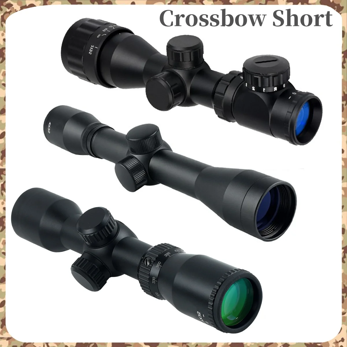 1.5-5x32 Crossbow Short Compact Shooting Scope Hunting Optical Sight Tactical Reflex Riflescope Airsoft Fit 11mm/20mm Rail Mount