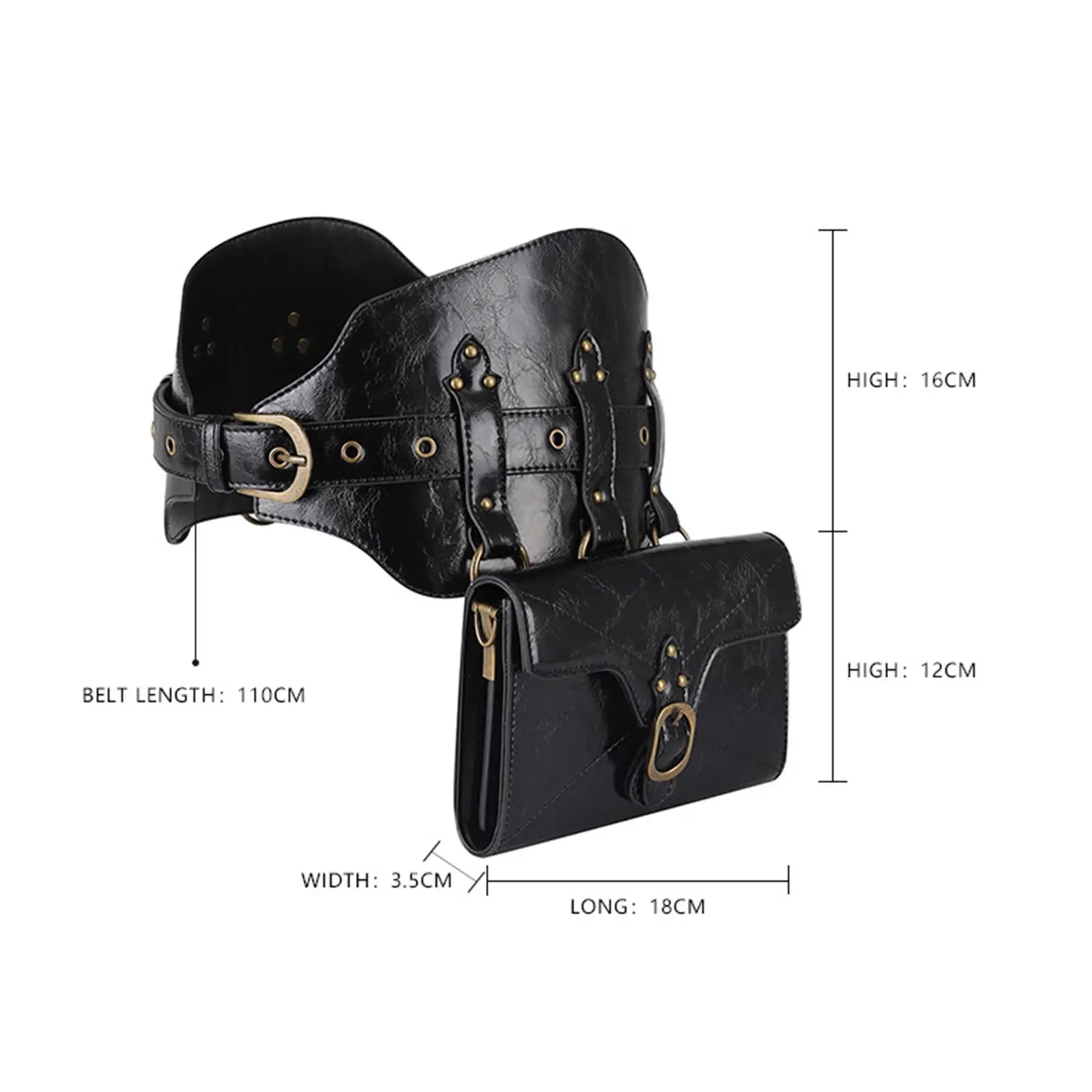 Gothic Waist Packs Steampunk Waist Belt Bag Durable Lightweight Leg Purse Punk