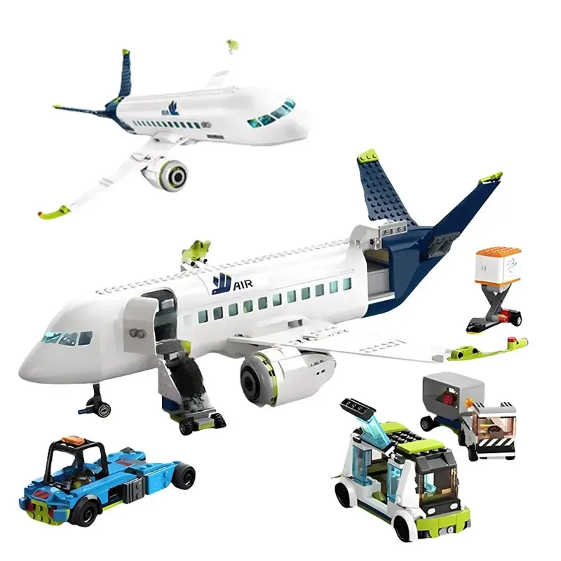 Hot Toys Passenger Plane Building Blocks City Plane 913PCS Constructor Compatible with Lego Set 60367 Children's Christmas Gift