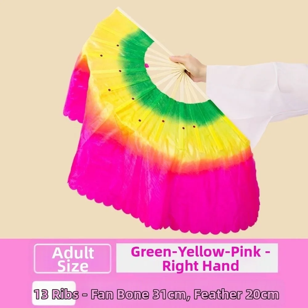 26/31cm Bamboo Chinese Short Bellydance Fan Dancer Practice 10/20cm Half Circle Silk Veil Pairs Yangko Dance Bamboo Fans