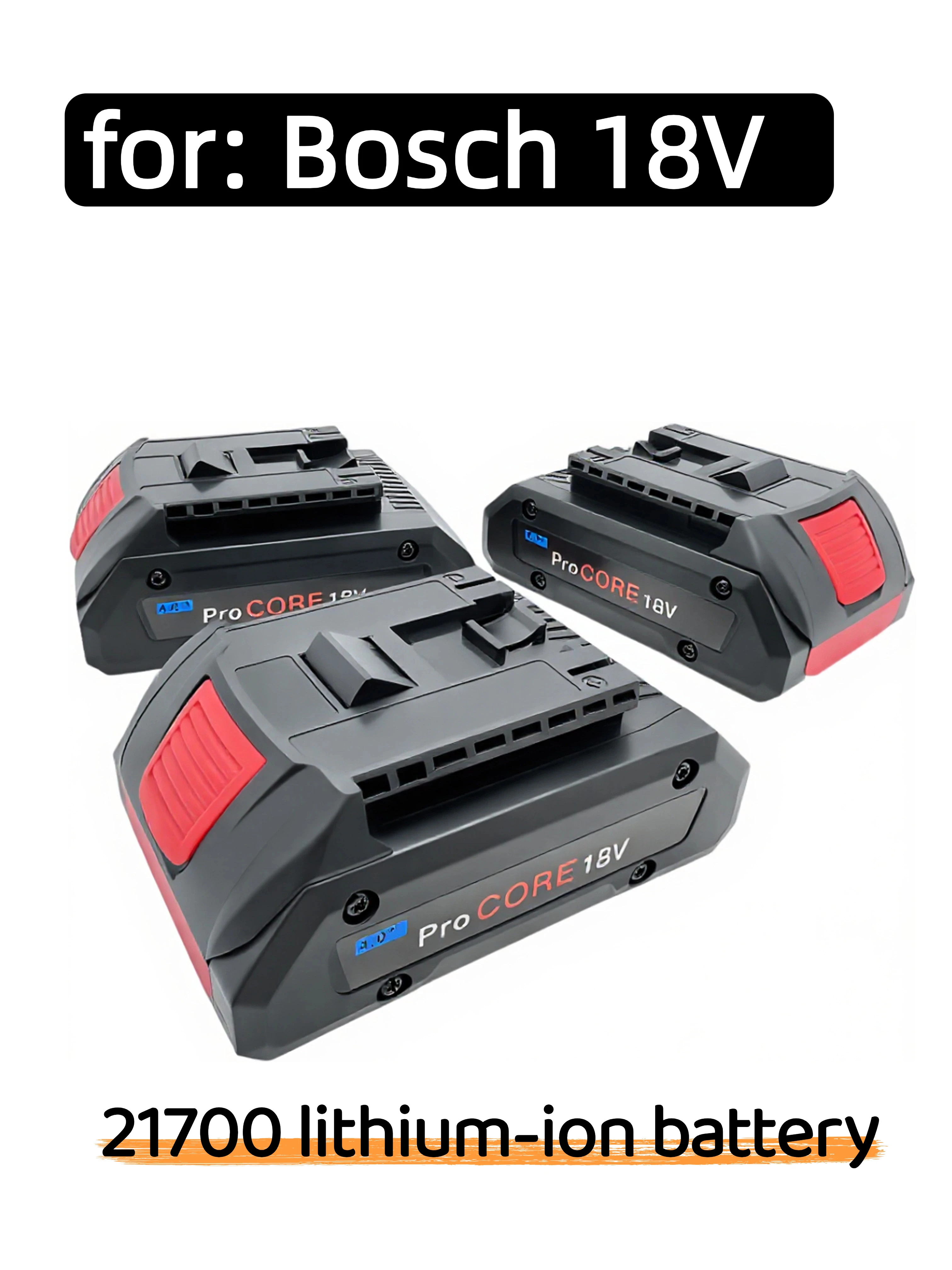 

Premium 18V lithium-ion battery pack, 4Ah-6Ah,compatible with Bosch 18V GBA18V80 MAX cordless power tool drill 21700 18v battery