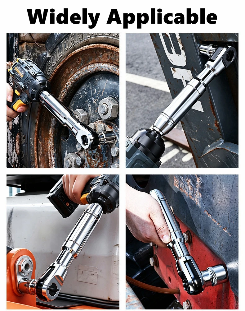 1/2-Zoll-Antrieb, 72-Zahn-Ratschenschlüssel, kurzer Kopf, hohes Drehmoment, für beengte Stellen, Druckluft-Schlagschraubenschlüssel, Handwerkzeug für Motorradreparaturen – Detail 3