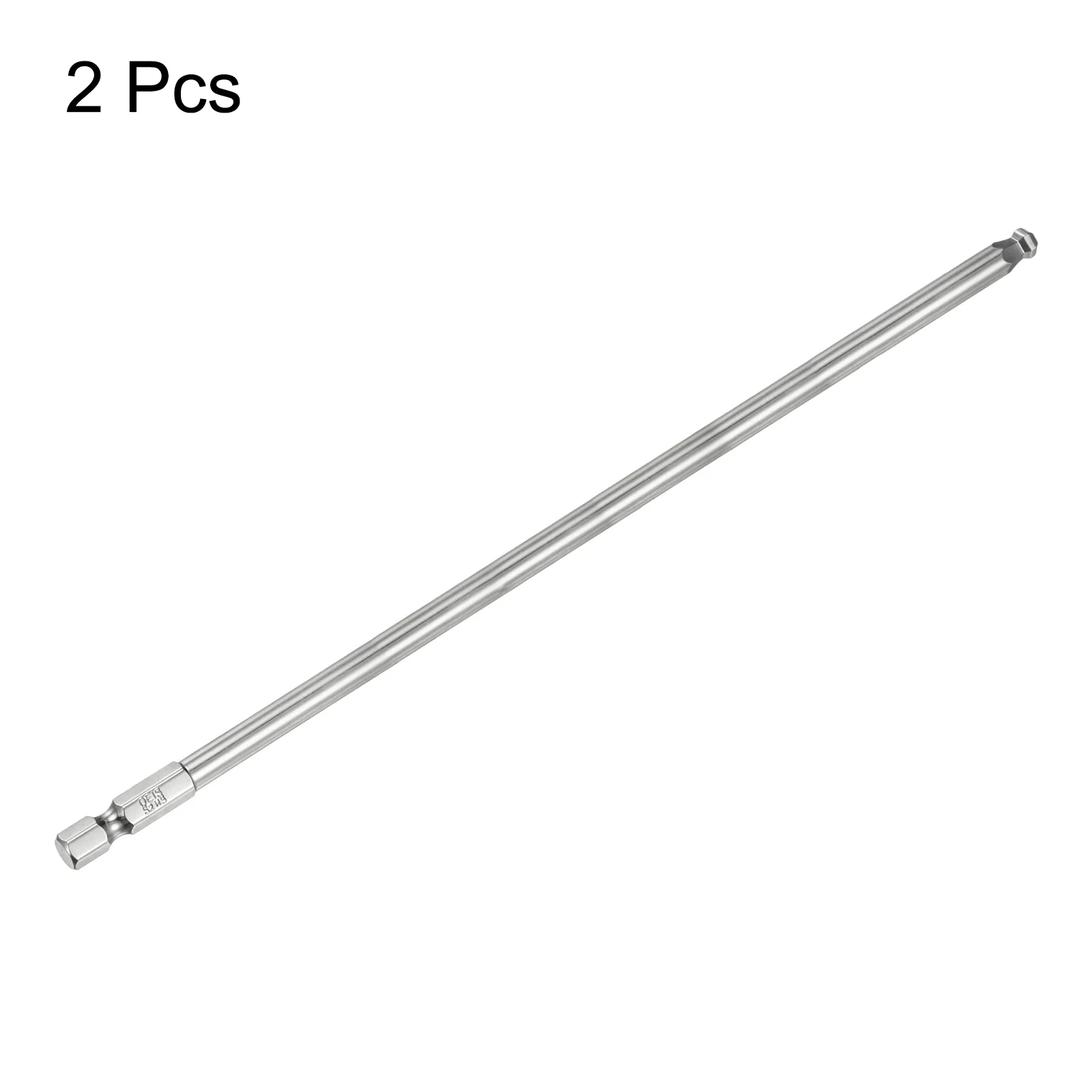 2 Buah Set Mata Obeng Hex Ujung Bola 5Mm-6Mm Magnetik 1/4 "Batang Hex Panjang 8"