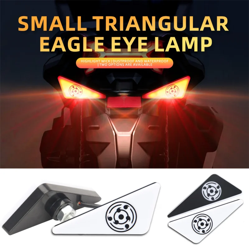 2 قطعة دراجة نارية LED الدورية أضواء سيارة ديكور مصابيح لوحة ترخيص الفرامل إشارة مثلث النسر أضواء JDM وزارة الدفاع الضوء الأحمر 12 فولت