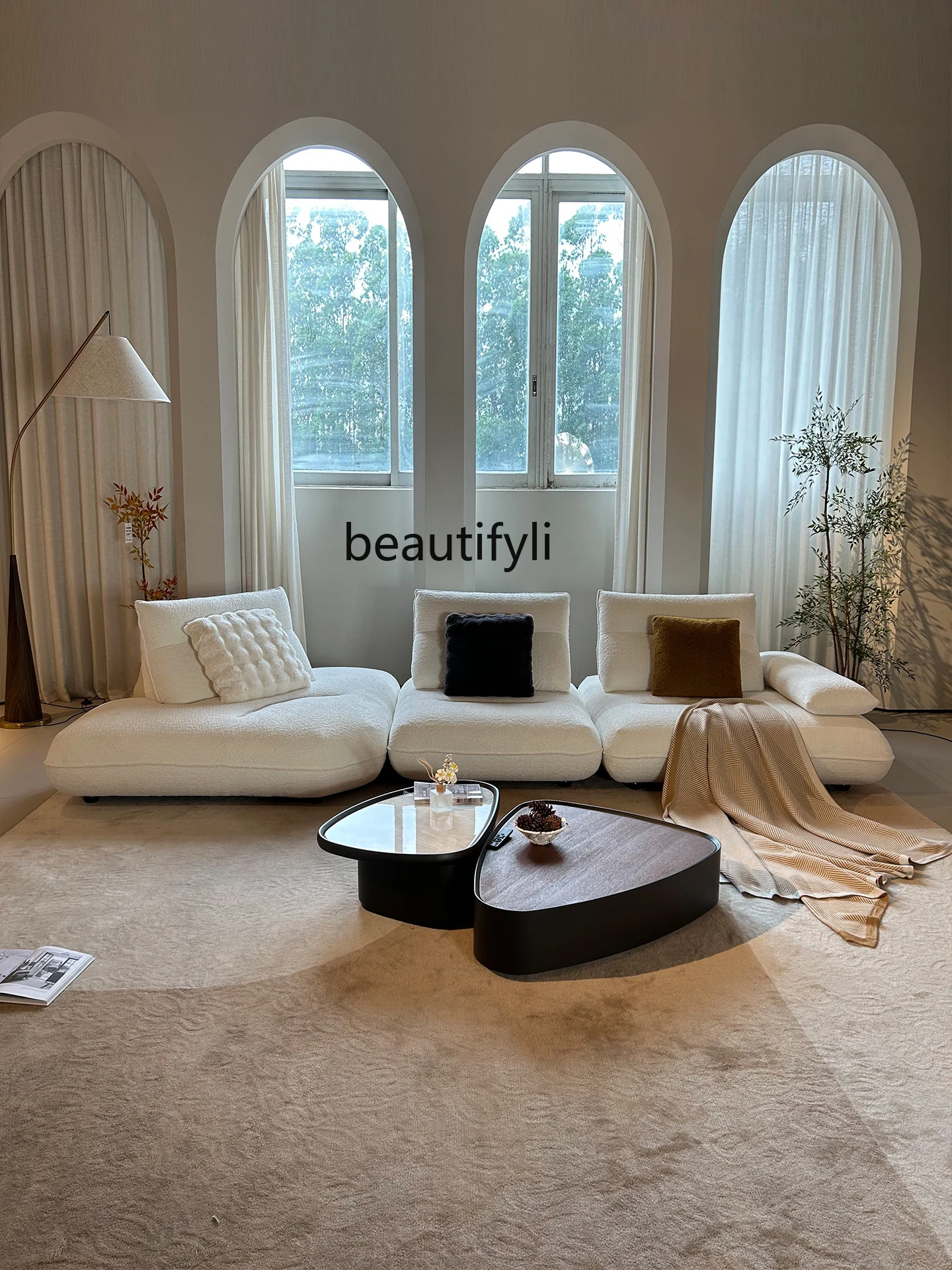 Functional sofa Movable backrest Technology cloth Simple modern living room Home, sofa