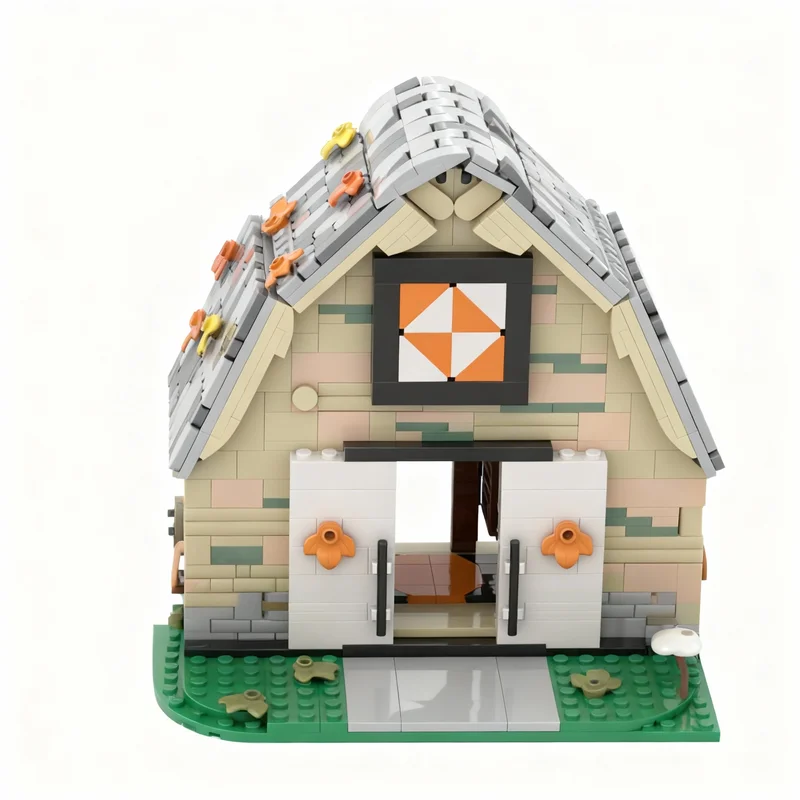 

1043pcs MOC Fall Quilt Barn Seasonal Model Building Blocks Construction Toy Christmas Gifts DIY Creative Idea Education Birthday