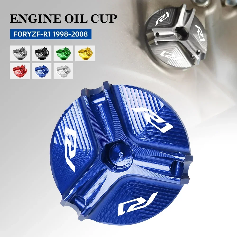 Motorcycle Engine Oil Filler Cup Plug Cover cap Screw FOR YAMAHA YZF-R1 1998-2012 1999 2000 2002 2003 2004 2005 2006 2007 2008