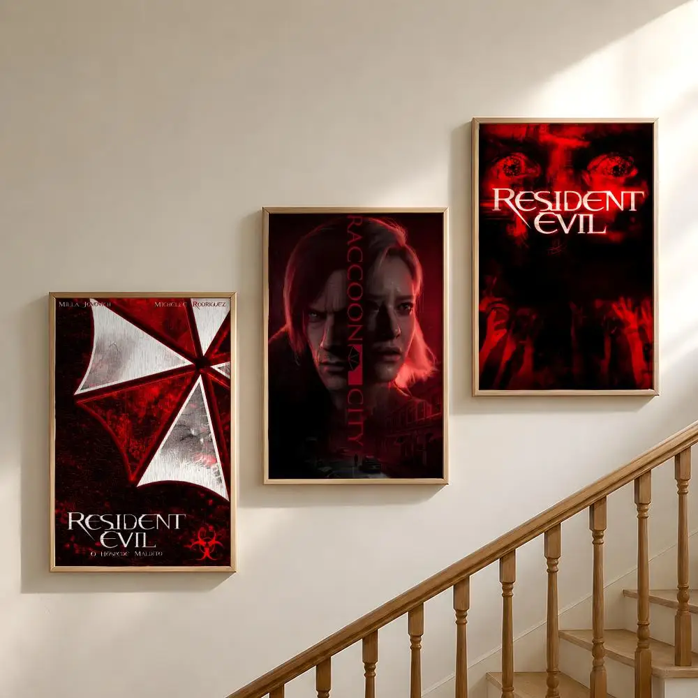 Game R-Resident E-Evil Raccoon City Poster Waterproof HD Modern Peel And Stick Wall Decor Bedroom Living Room Dorm Office