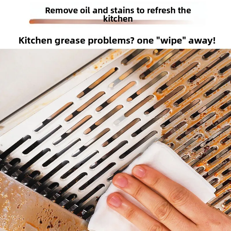 80 Sheets Kitchen Wet Wipes Heavy Duty Oil Fume Remover Thick Cleaning Paper with Lid for Kitchen Stove Range