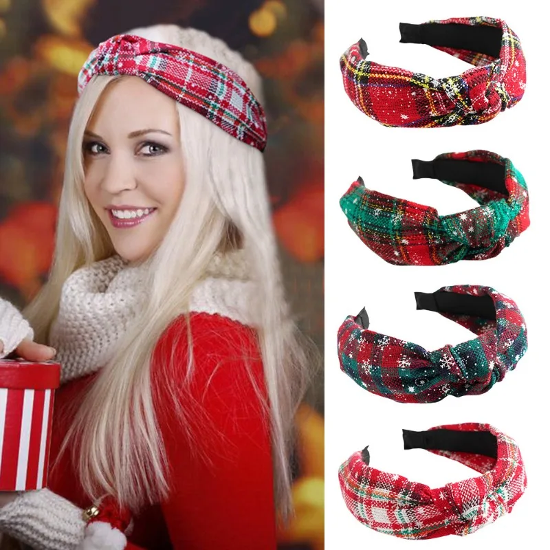 

Christmas colored hair accessories autumn and winter headband women's headband head buckle embossed hairpin Christmas headgear