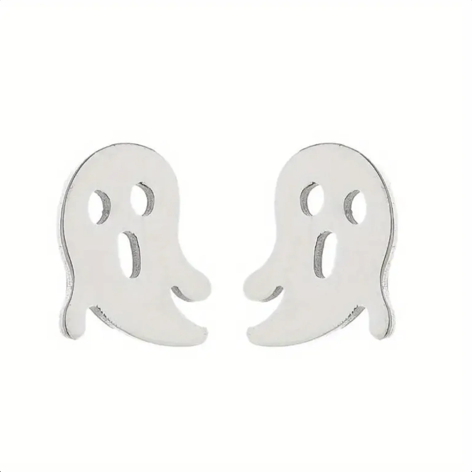 

Stainless Steel Small Ghost Earrings, Personality Simple Temperament Trinkets For Men