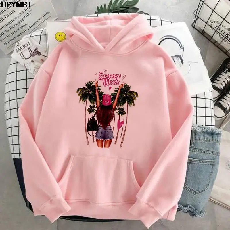 Autumn Womens Hoodies Long-sleeve Hooded Casual Pullover Sweatshirts Cartoon Harajuku Style Winter Hoodies Hip Hop Pocket hoodie