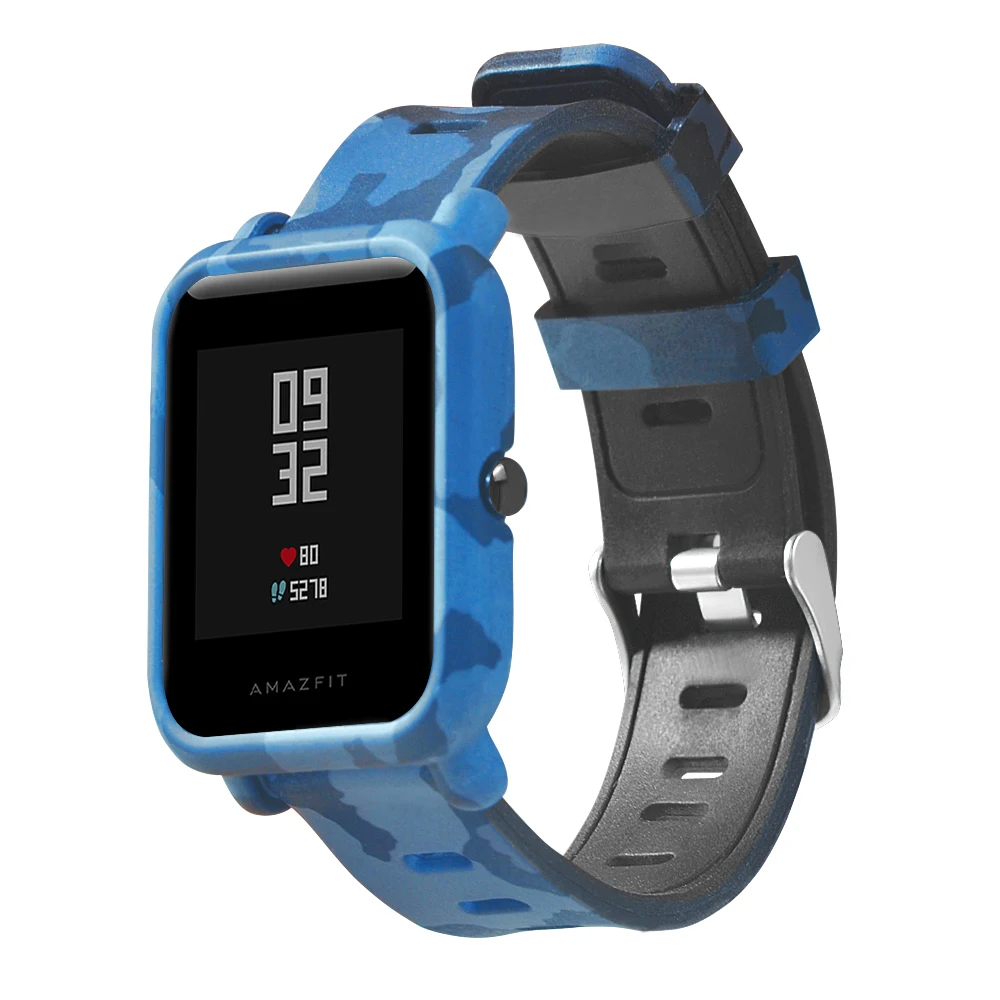 FIFATA Painted Silicone Sport Strap + Painted PC Watch Protective Shell For Xiaomi Huami Amazfit Bip/GTS Smart Watch Accessories