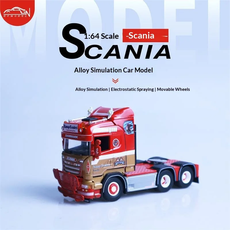 

Scania 1:64 Scale Semi Trailer Truck Alloy Diecast Metal Static Simulation Collectible Ornament Model For Home Office Collectors