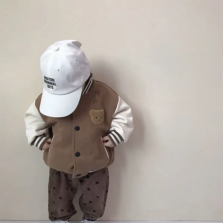 INS Fashion Baby Boy Baseball Jacket Spring Autumn Toddler Kids Thicken Coat Girls Sport Outwear Clothes 0-4Y Children Outwear