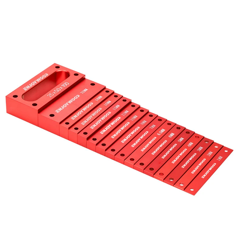 Set di blocchi di misurazione metrica da 16 pezzi Misurazione di precisione in lega di alluminio Comodo strumento per la lavorazione del legno di Enjoywood