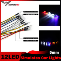 DUMBORC 12LED 5mm Simulates Lights Lamp System Set Compatible with X6DCG Receiver for RC Drift On Road Car Tank Model Toy Part