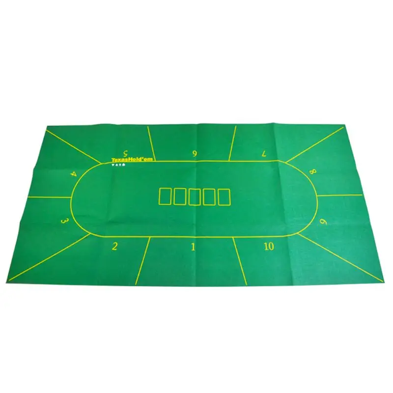 Table Top Layout for Poker Games, 70x35 Inch Hold Flannel Mat Folding Portable Top for Tables