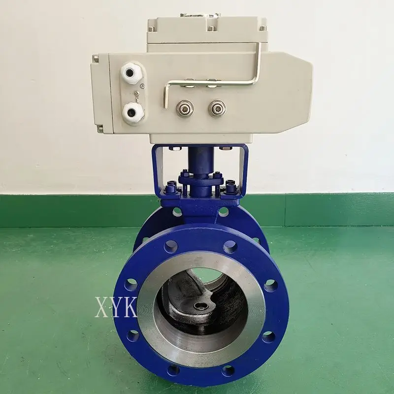V Type Stainless Steel Cast Steel Ball Valve Flange Explosion Proof For High Temp Steam Pulp Powder Cut Off And Adjustment Jobs - view 6