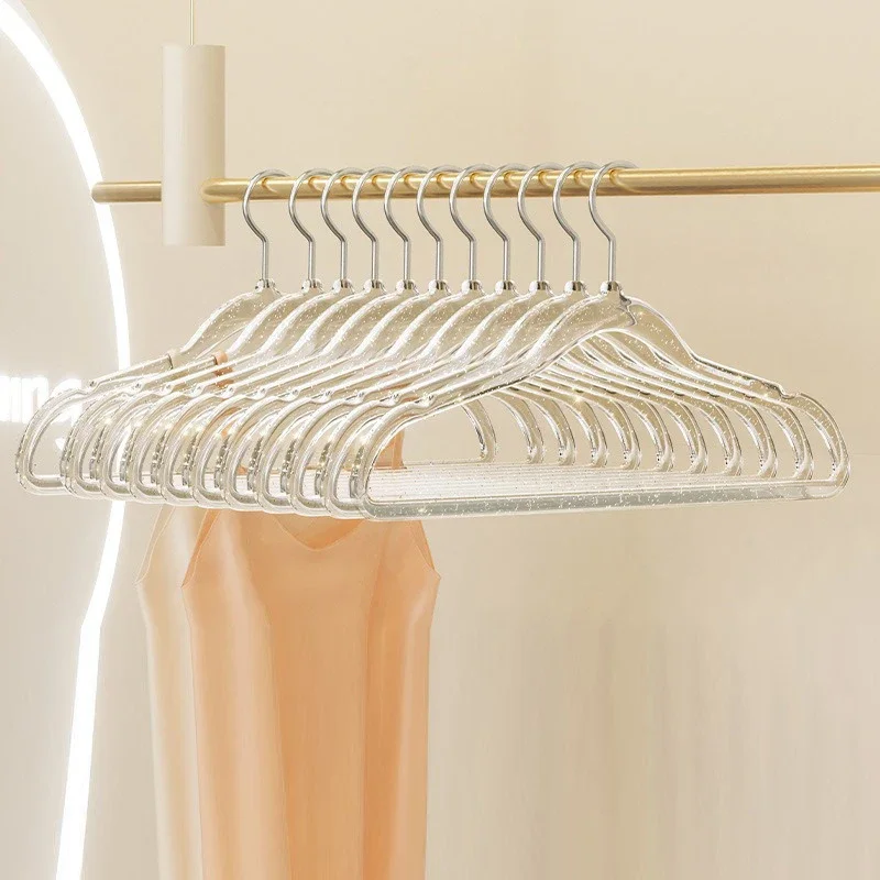 10Pcs/lot Clear Clothes Hangers Acrylic Hanger Clothing Organizer Wardrobe Pants Coat Hanger Transparent Drying Rack