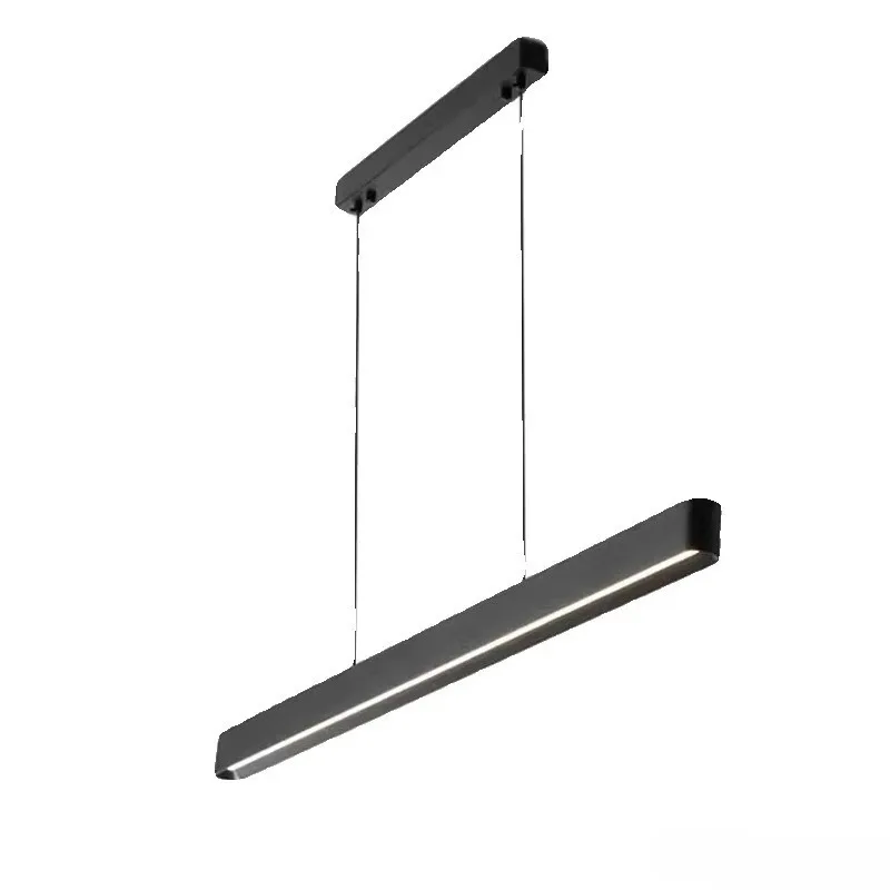 Modern Minimalist Office Designer Table Bar Simple Long Strip Pendant Lights Above and Below Up and Down Glow Dining Light