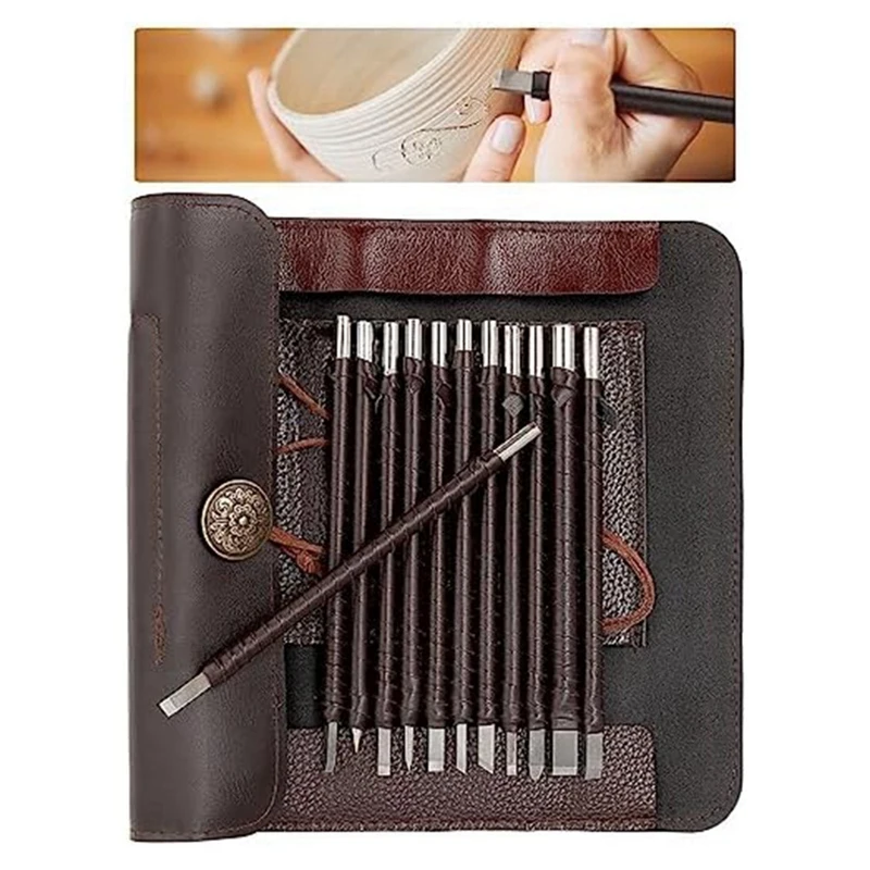 12 PCS Stone Carving Tool Carving Set Kit For Alabaster, Soft Limestone, Slate Stone, Wood