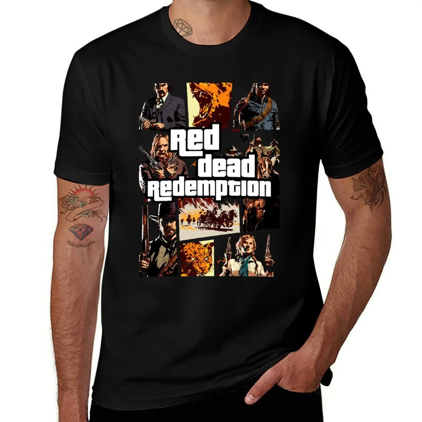 Red Theft Redemption - T-shirt en coton à manches courtes de couleur unie, édition limitée, cadeau idéal